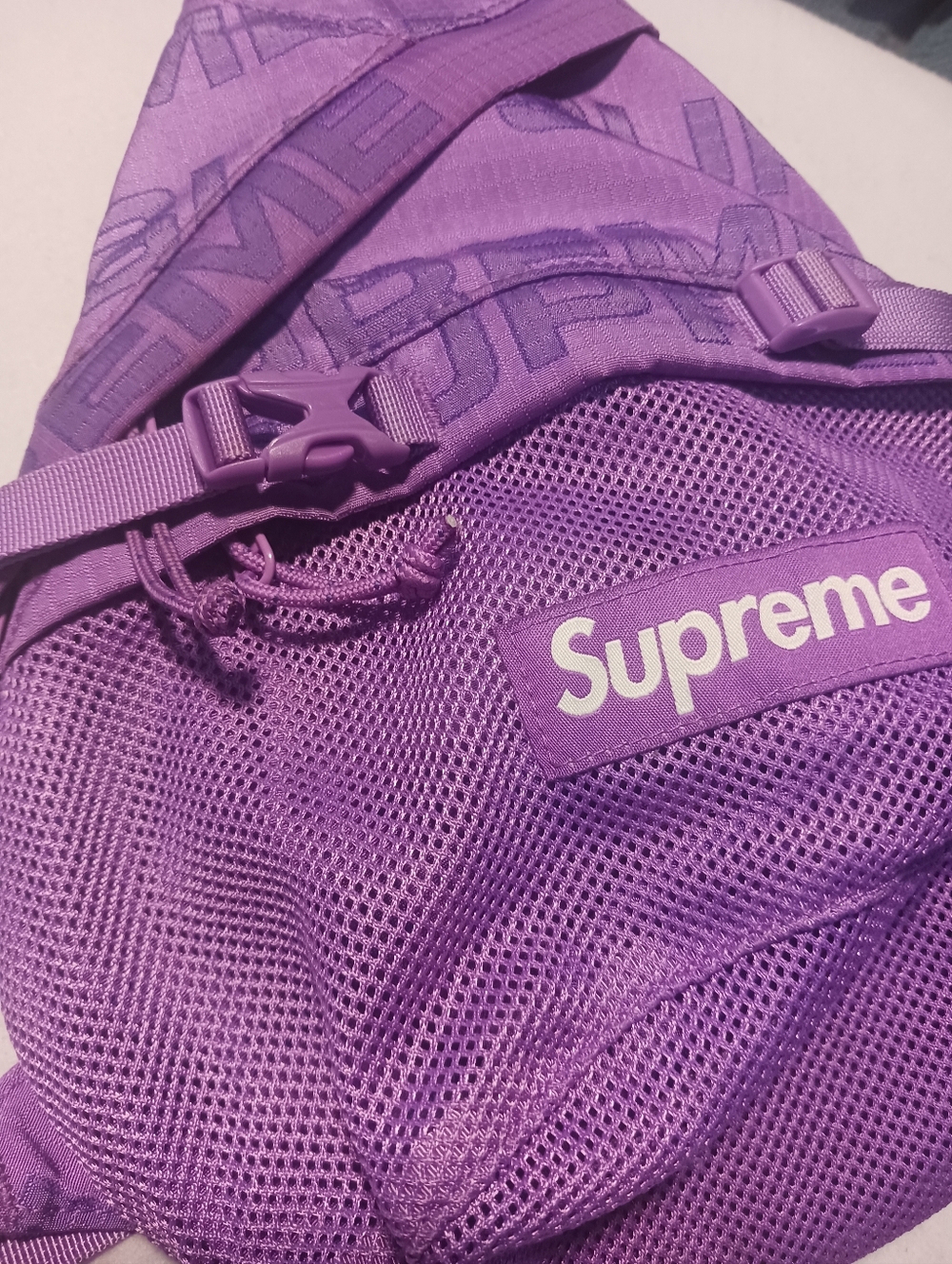 SUPREME LOGO SLING PACK BACKPACK Purple - Picture 2 of 13